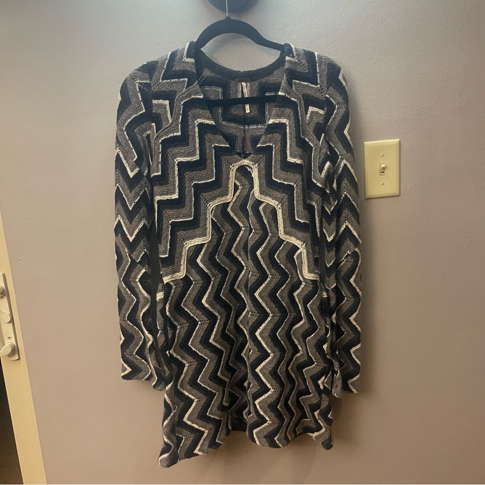 Free People Chevron Patterned Sweater Mini Dress
